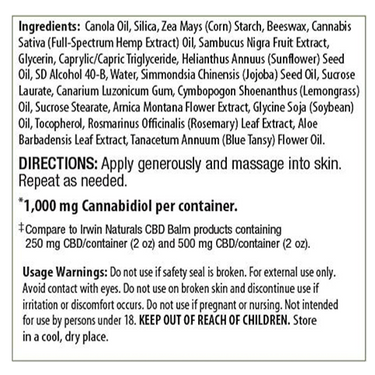 CBD Balm 1000mg: Arnica